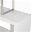 Pemberly Row White High Gloss Bookcase with MDF and Stainless Steel Frame