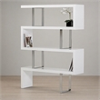 Pemberly Row White High Gloss Bookcase with MDF and Stainless Steel Frame