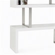 Pemberly Row White High Gloss Bookcase with MDF and Stainless Steel Frame