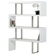 Pemberly Row White High Gloss Bookcase with MDF and Stainless Steel Frame