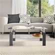 Pemberly Row Coffee Table with Glass Top and Black Base