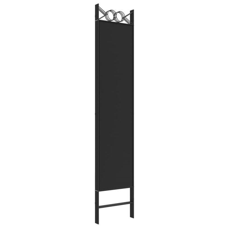 Pemberly Row 4-Panel Room Divider in Black Polyester Fabric