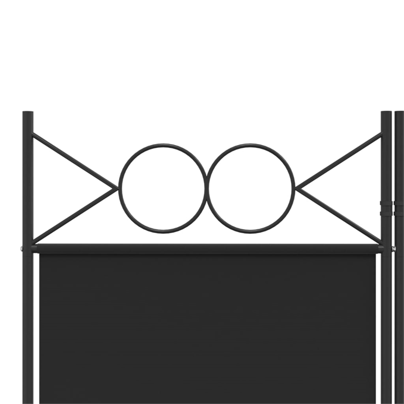 Pemberly Row 4-Panel Room Divider in Black Polyester Fabric