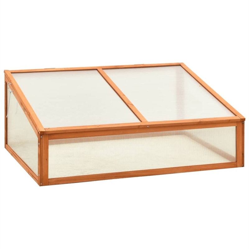 Pemberly Row Solid Firwood and PC Board Greenhouse in Yellow