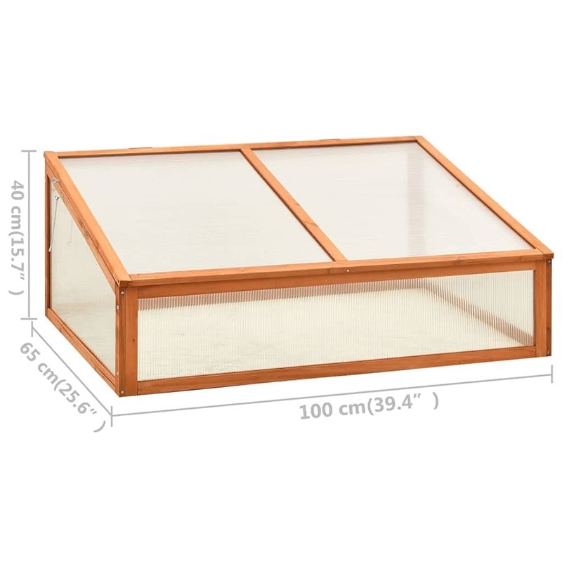 Pemberly Row Solid Firwood and PC Board Greenhouse in Yellow
