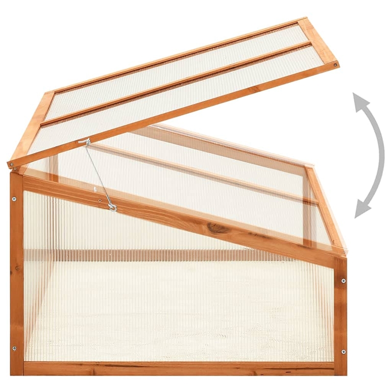 Pemberly Row Solid Firwood and PC Board Greenhouse in Yellow