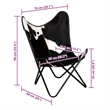 Pemberly Row Butterfly Chair in Leather Cow Print Black and White