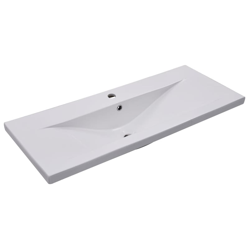 Pemberly Row Built-In Ceramic Basin with Overflow in White