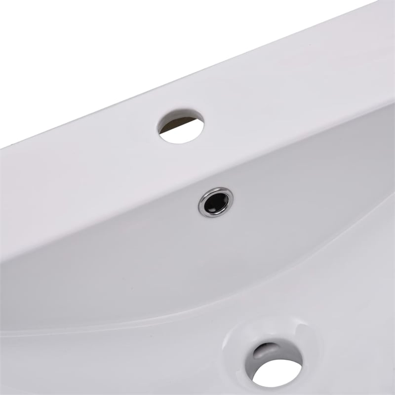 Pemberly Row Built-In Ceramic Basin with Overflow in White