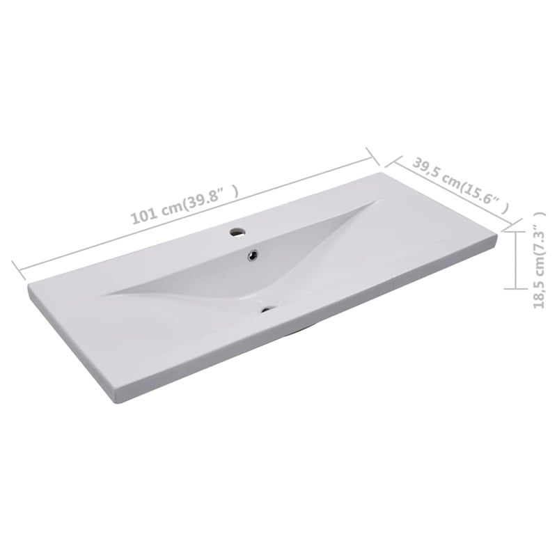 Pemberly Row Built-In Ceramic Basin with Overflow in White