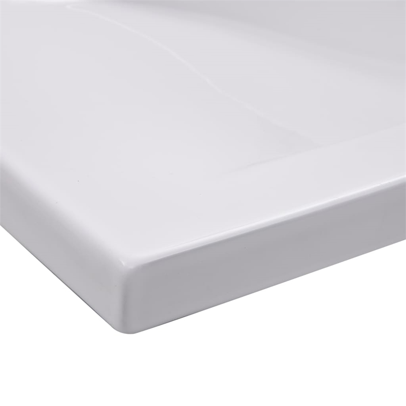 Pemberly Row Built-In Ceramic Basin with Overflow in White