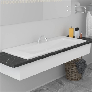 Pemberly Row Built-In Ceramic Basin with Overflow in White