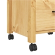 Pemberly Row Solid Pine Wood Rolling Kitchen Trolley with Storage in Brown