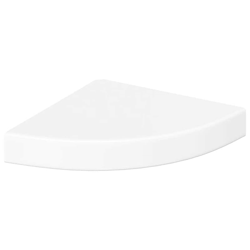 Pemberly Row MDF Floating Corner Shelf with Glossy White Finish