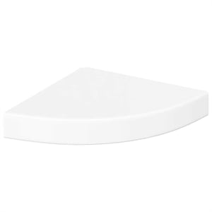 Pemberly Row MDF Floating Corner Shelf with Glossy White Finish