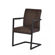 Pemberly Row Modern Faux Leather Dining Chairs in Brown with Metal Frame