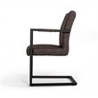 Pemberly Row Modern Faux Leather Dining Chairs in Brown with Metal Frame