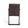 Pemberly Row Modern Faux Leather Dining Chairs in Brown with Metal Frame