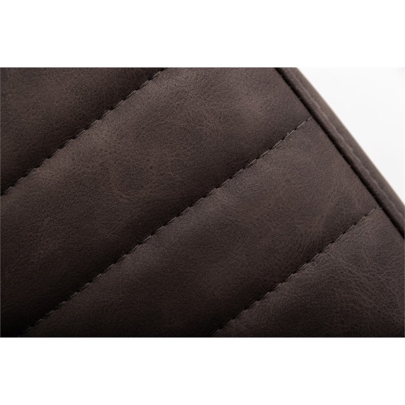 Pemberly Row Modern Faux Leather Dining Chairs in Brown with Metal Frame