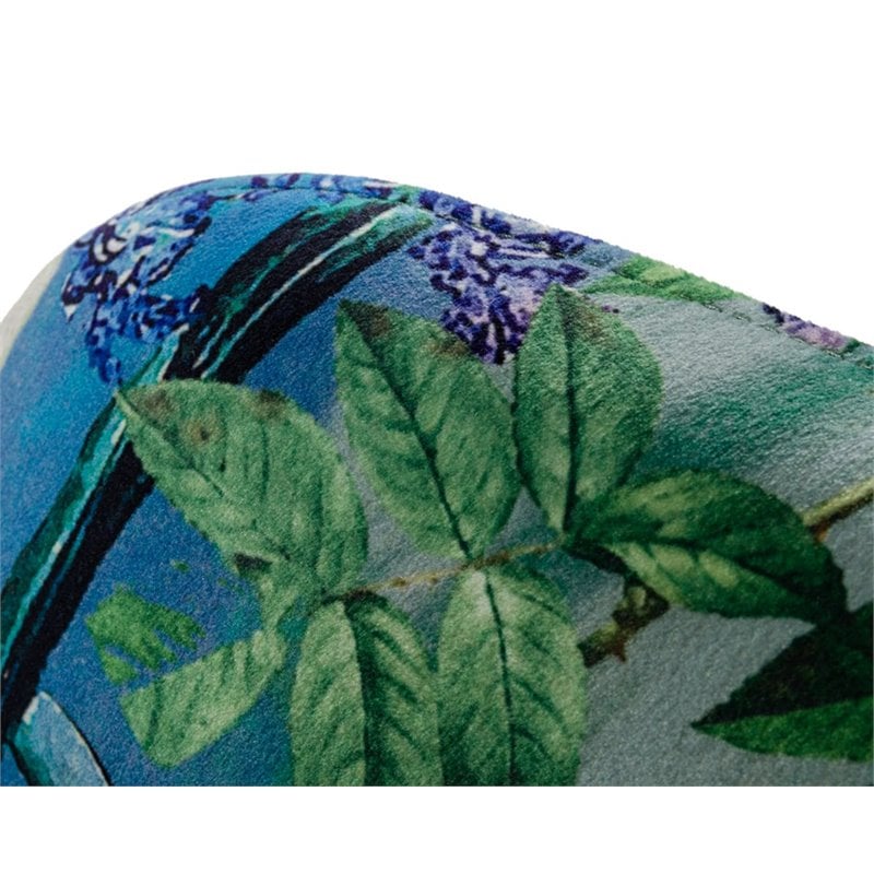 Pemberly Row Velvet and Cast Iron Bar Stool in Multi-Color