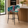 Pemberly Row Velvet and Cast Iron Bar Stool in Multi-Color