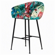 Pemberly Row Velvet and Cast Iron Bar Stool in Multi-Color
