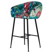 Pemberly Row Velvet and Cast Iron Bar Stool in Multi-Color