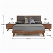 Pemberly Row Modern Fabric & Wood Queen Bed in Gray Walnut Finish
