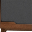 Pemberly Row Modern Fabric & Wood Queen Bed in Gray Walnut Finish