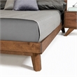 Pemberly Row Modern Fabric & Wood Queen Bed in Gray Walnut Finish