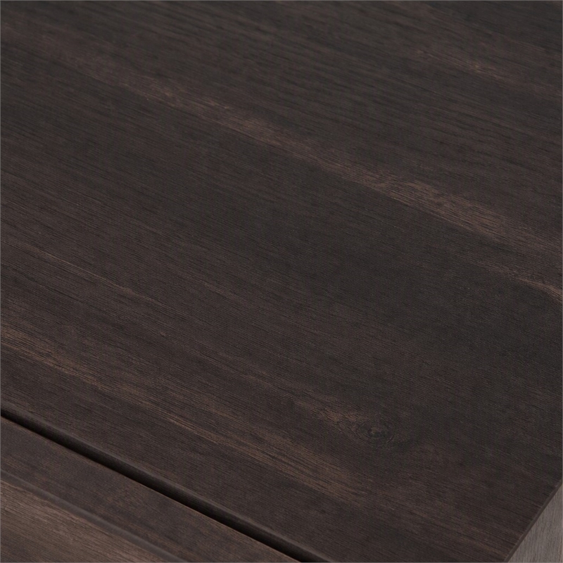 Pemberly Row Rectangular Oak Veneer & Glass Mirror in Walnut Finish