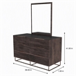 Pemberly Row Rectangular Oak Veneer & Glass Mirror in Walnut Finish