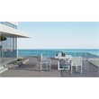 Pemberly Row Wake Aluminum Rectangular Outdoor Dining Table in White