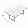 Pemberly Row Wake Aluminum Rectangular Outdoor Dining Table in White