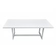 Pemberly Row Wake Aluminum Rectangular Outdoor Dining Table in White
