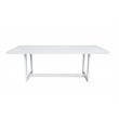 Pemberly Row Wake Aluminum Rectangular Outdoor Dining Table in White