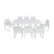 Pemberly Row Wake Aluminum Rectangular Outdoor Dining Table in White