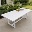 Pemberly Row Wake Aluminum Rectangular Outdoor Dining Table in White