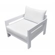 Pemberly Row Wake Aluminum and Fabric Outdoor Lounge Chair in White