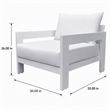 Pemberly Row Wake Aluminum and Fabric Outdoor Lounge Chair in White