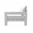 Pemberly Row Wake Aluminum and Fabric Outdoor Lounge Chair in White