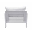 Pemberly Row Wake Aluminum and Fabric Outdoor Lounge Chair in White