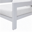 Pemberly Row Wake Aluminum and Fabric Outdoor Lounge Chair in White