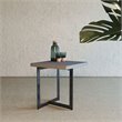 Pemberly Row Square Concrete End Table with Metal Base in Gray/Black