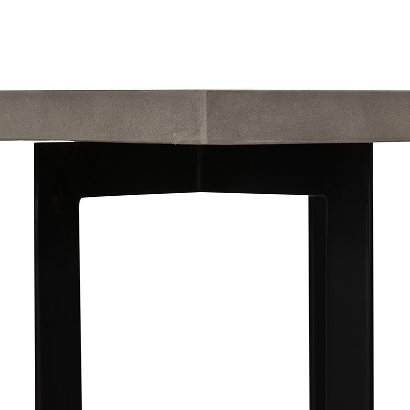 Pemberly Row Square Concrete End Table with Metal Base in Gray/Black