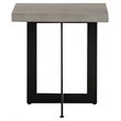 Pemberly Row Square Concrete End Table with Metal Base in Gray/Black