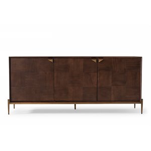 Pemberly Row 3-Door Acacia Wood Buffet with Metal Base and Brown Finish