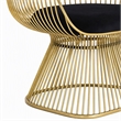 Pemberly Row Velvet and Gold Stainless Steel Dining Chair in Black