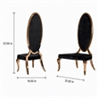 Pemberly Row High Back Velvet Dining Chair Set in Black/Rose Gold (Set of 2)