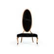 Pemberly Row High Back Velvet Dining Chair Set in Black/Rose Gold (Set of 2)